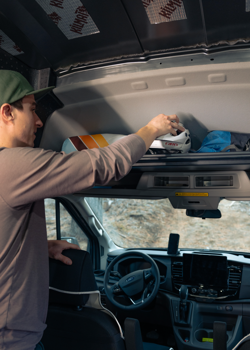 Ford Transit Headliner Shelf & Curtain Rod
