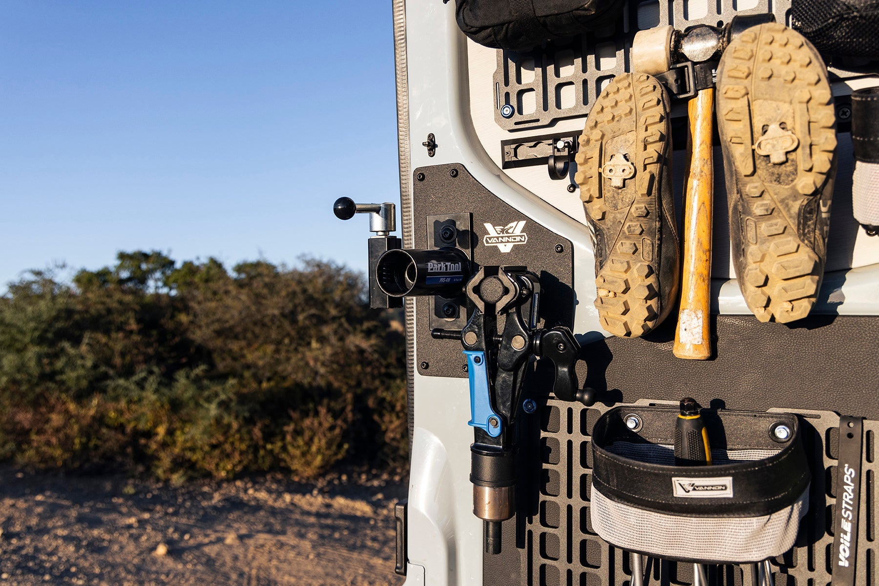 VANNON Sprinter Rear Door Bike Mount & Workstation for the Park Tool