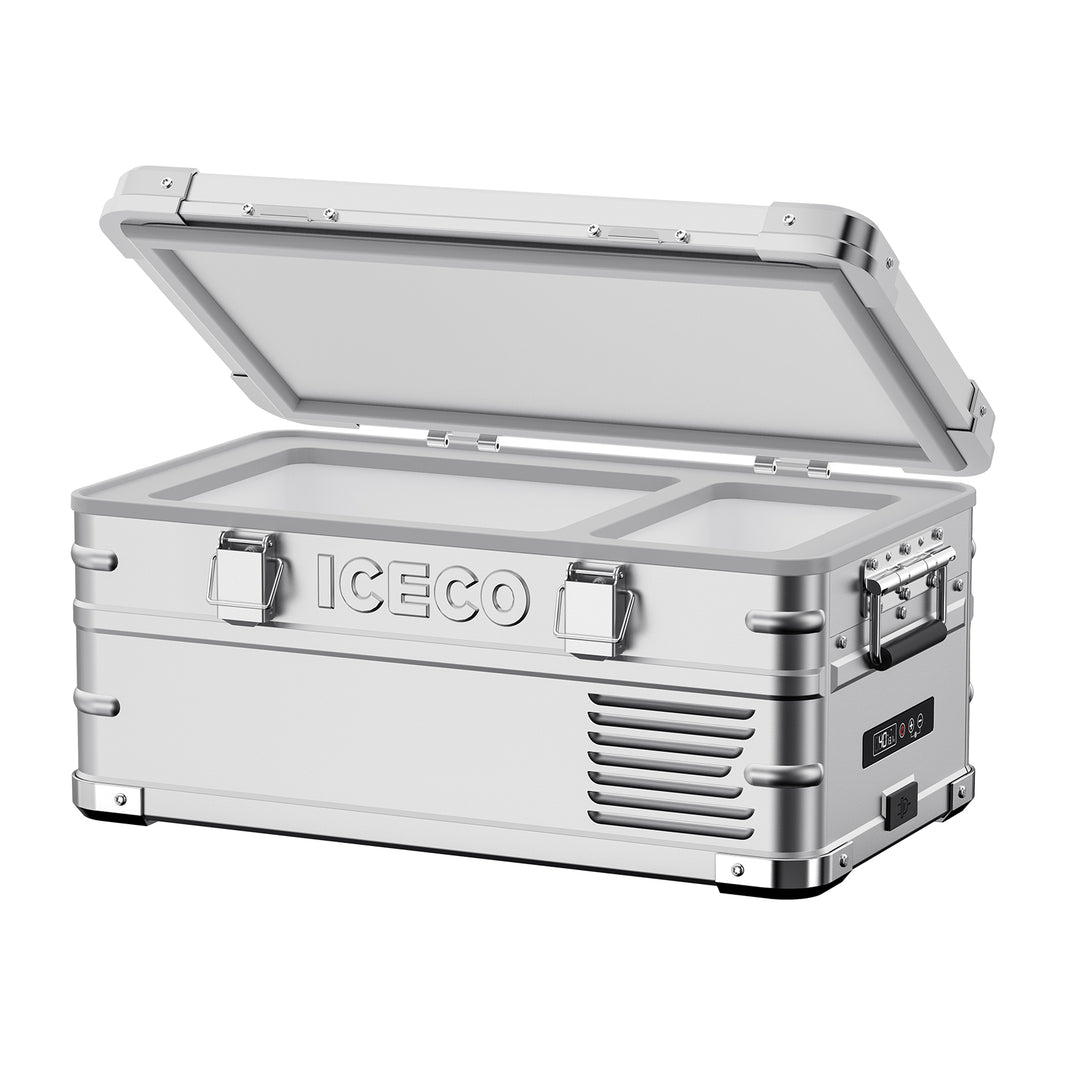 Alternate view of the ICECO APL20 Single Zone Aluminum Freezer, a 12 volt compressor fridge for overland travel