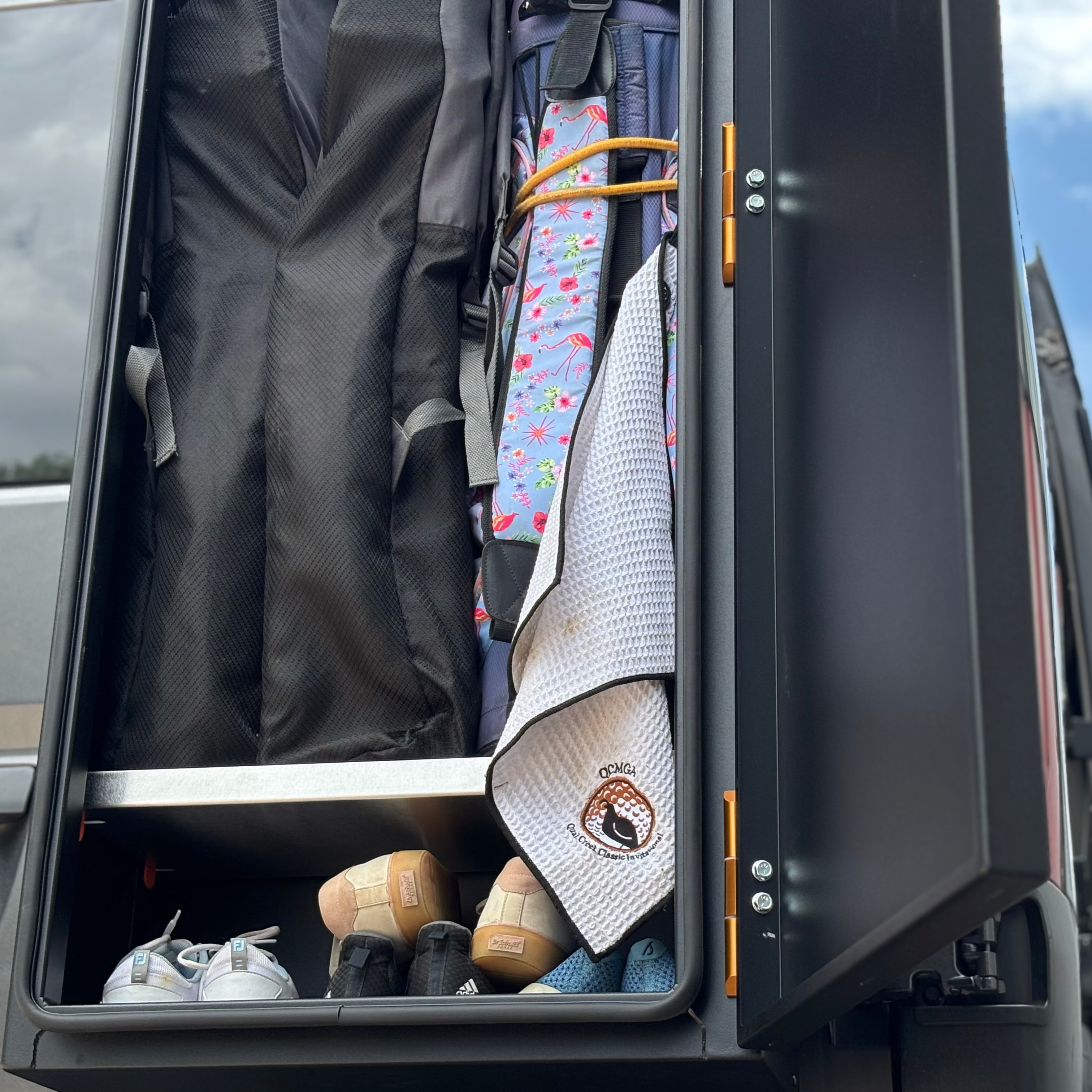 Further view of the Avatar Offroad Caddie Golf Club Storage Box, part of the Avatar Offroad van storage and overland range