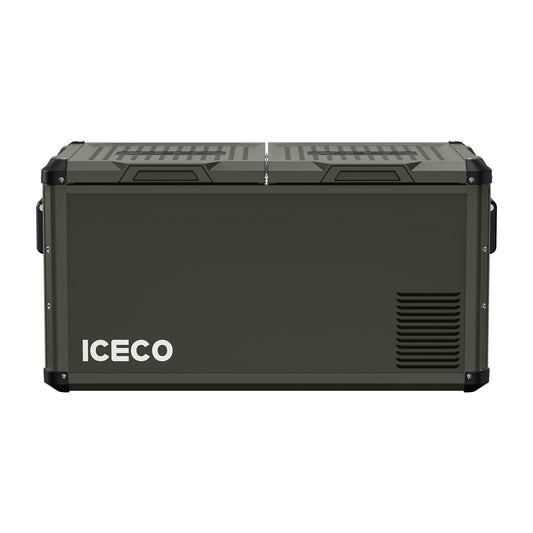 Product view of the ICECO VL75ProD Dual Zone 12 Volt Fridge Freezer, a 12 volt compressor fridge for overland travel