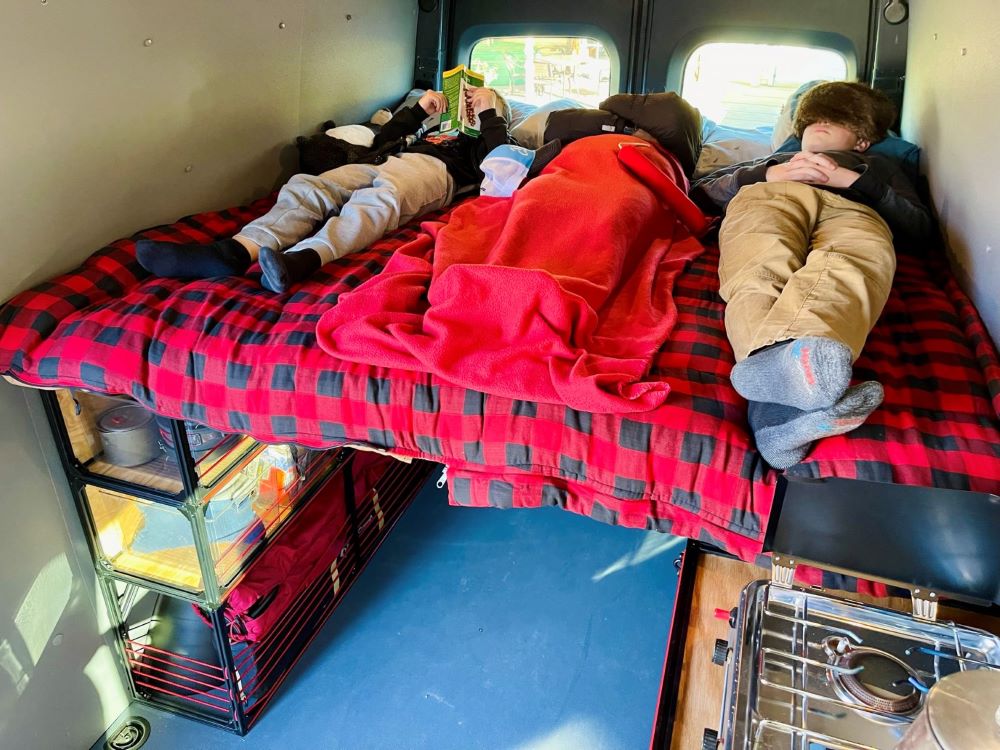 Alternate angle on the TNTvans Sprinter 170 Campervan Conversion Kit, part of a DIY camper van conversion interior