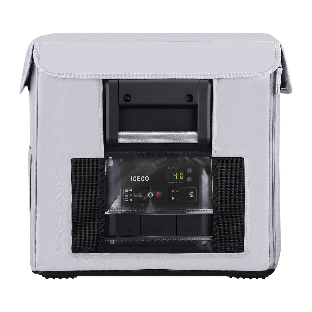 Additional view of the ICECO Insulated Cover for VL35ProS Fridge, a quilted insulated cover for the portable fridge
