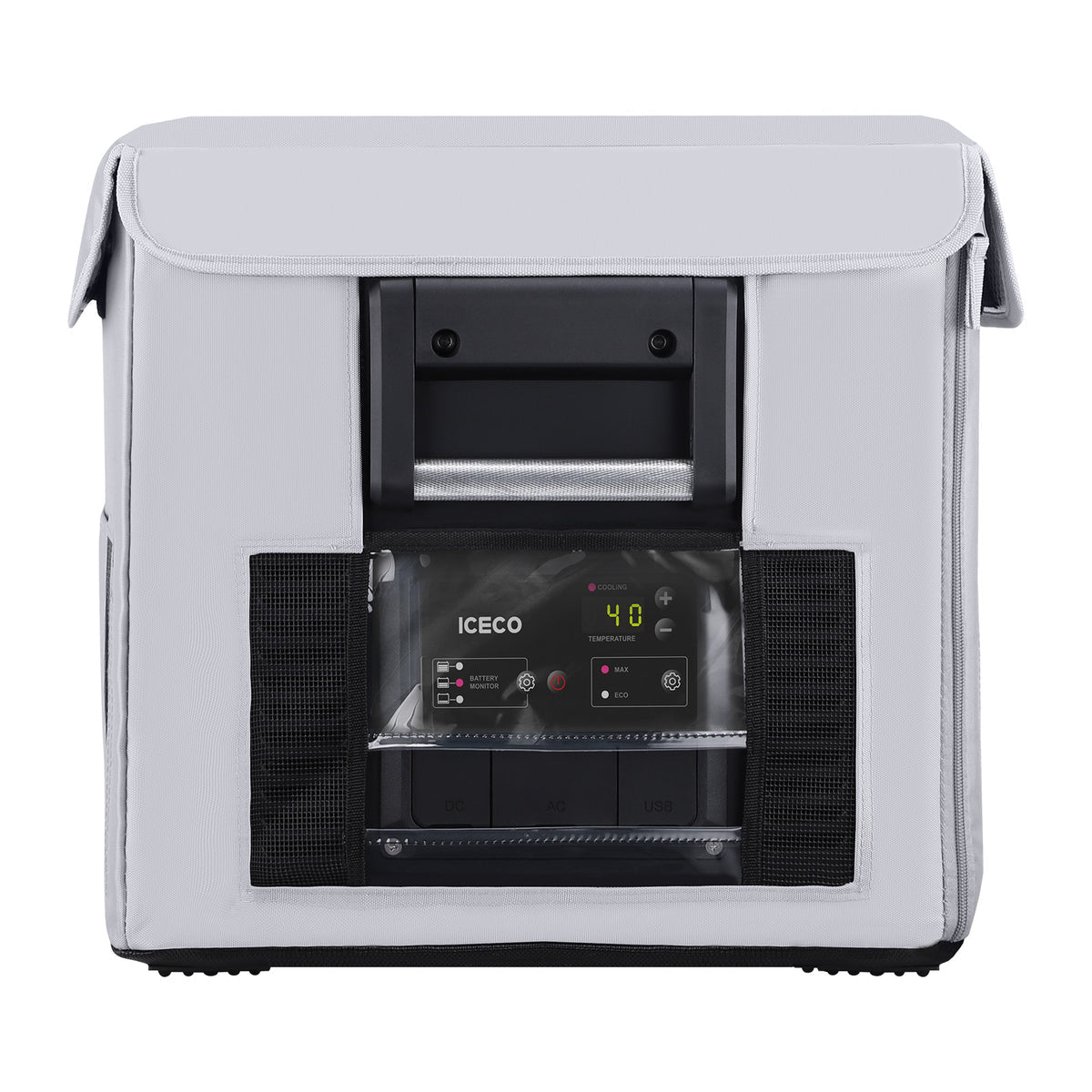 Additional view of the ICECO Insulated Cover for VL35ProS Fridge, a quilted insulated cover for the portable fridge
