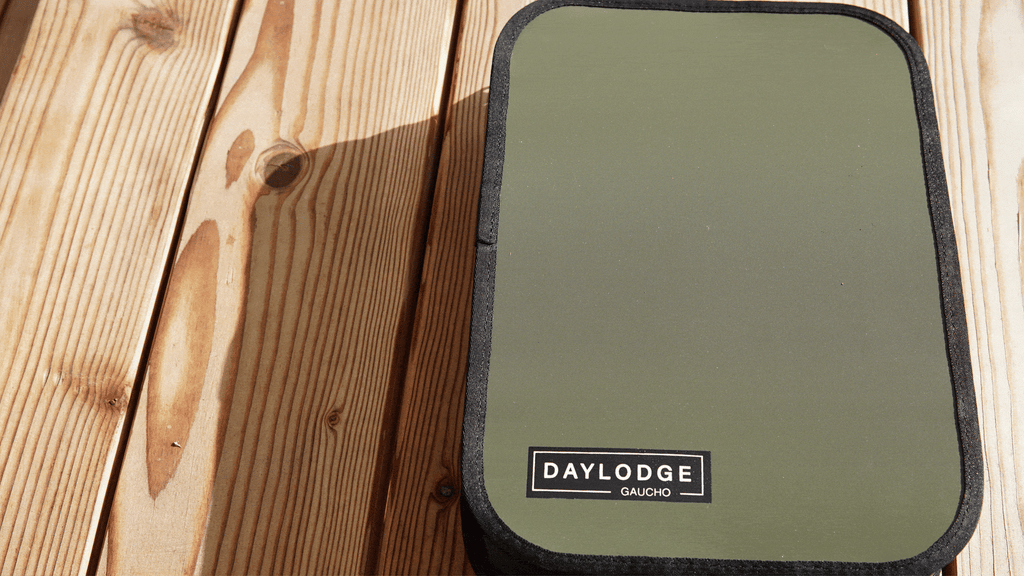 Animated view of the DAYLODGE Gaucho Kitchen Case, part of a vehicle based camp and travel setup