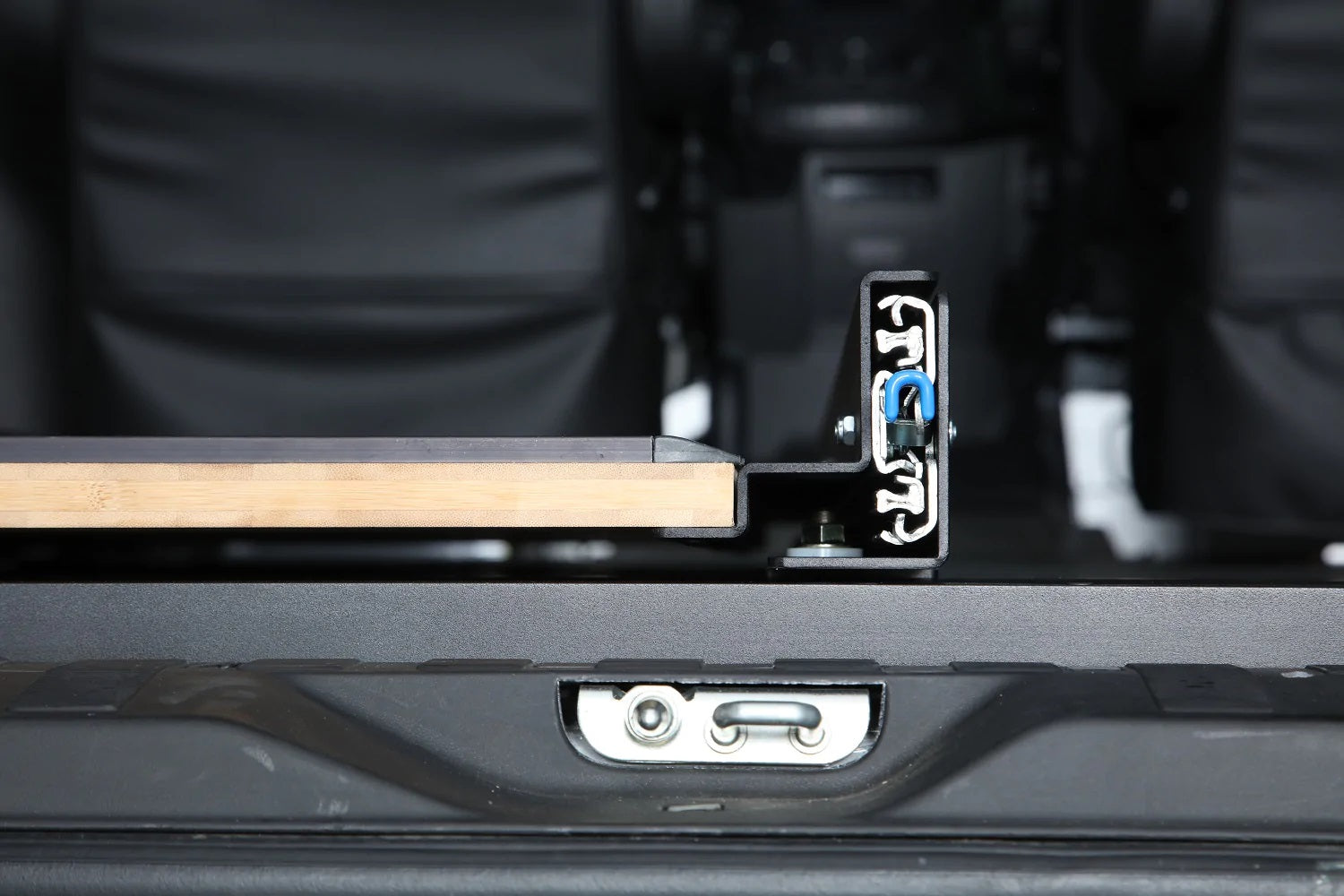 Another angle on the RB Components 48 Inch DIY Slide Tray Kit, a full extension slide tray with a timber deck for van cargo