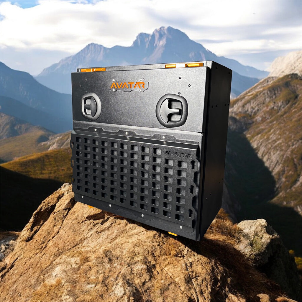 Wider view of the Avatar Offroad Niko Van Storage Box, part of the Avatar Offroad van storage and overland range