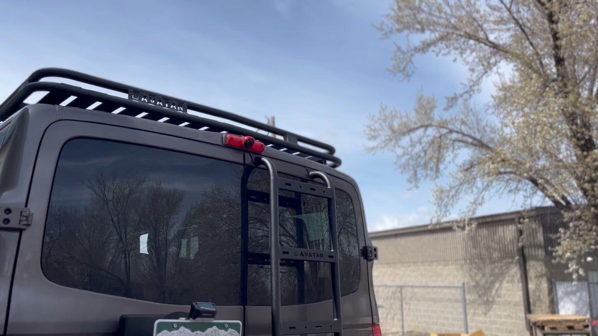 Further view of the Avatar Offroad Rear Ladder for Nissan NV3500, part of the Avatar Offroad van storage and overland range