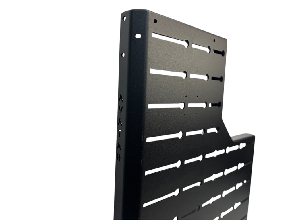 Additional view of the Avatar Offroad Outpost Sprinter Mounting Carrier, fitted to an overland van build
