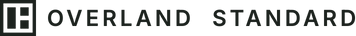 Overland Standard primary horizontal lockup, bay mark and wordmark in ink