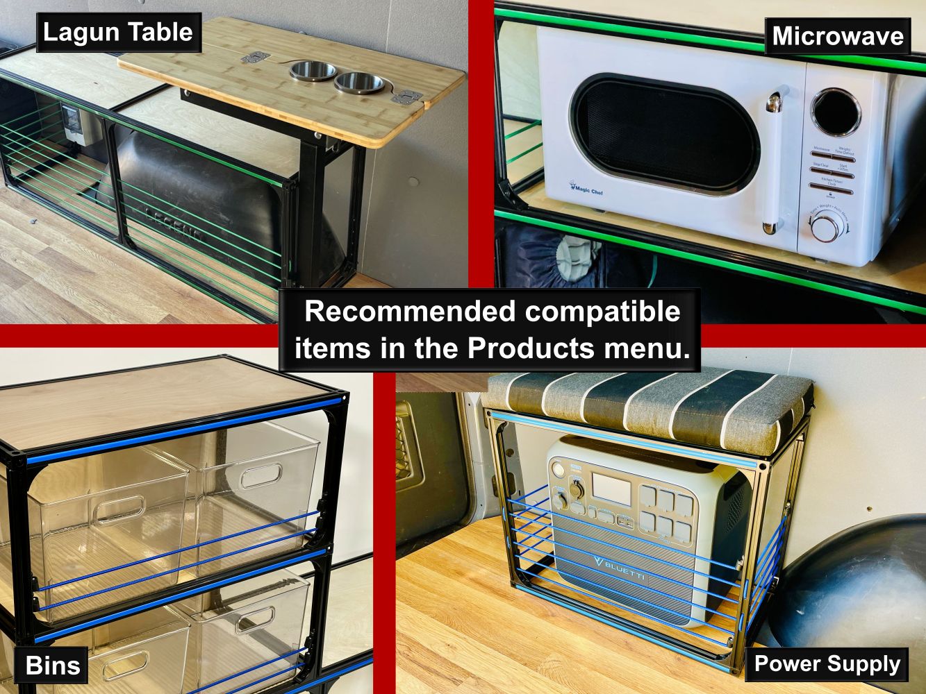 Installed view of the TNTvans Wheel Well Bench with Storage for Camper Vans, part of a DIY camper van conversion interior