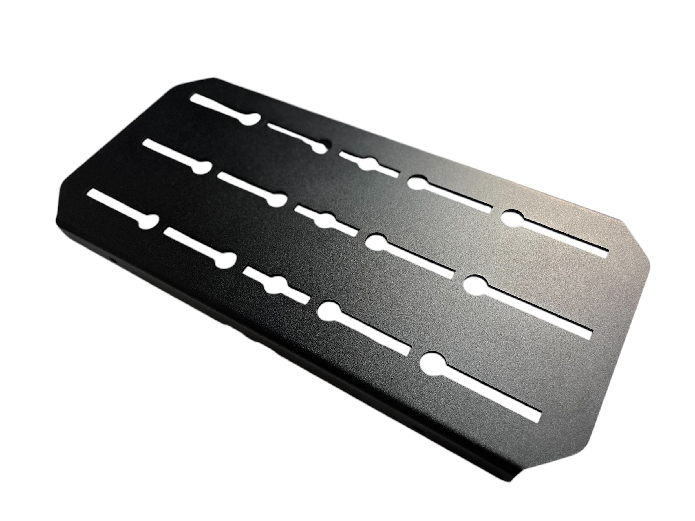 Avatar Offroad modular MOLLE panel for the Massif system holding secured gear on a van rear door