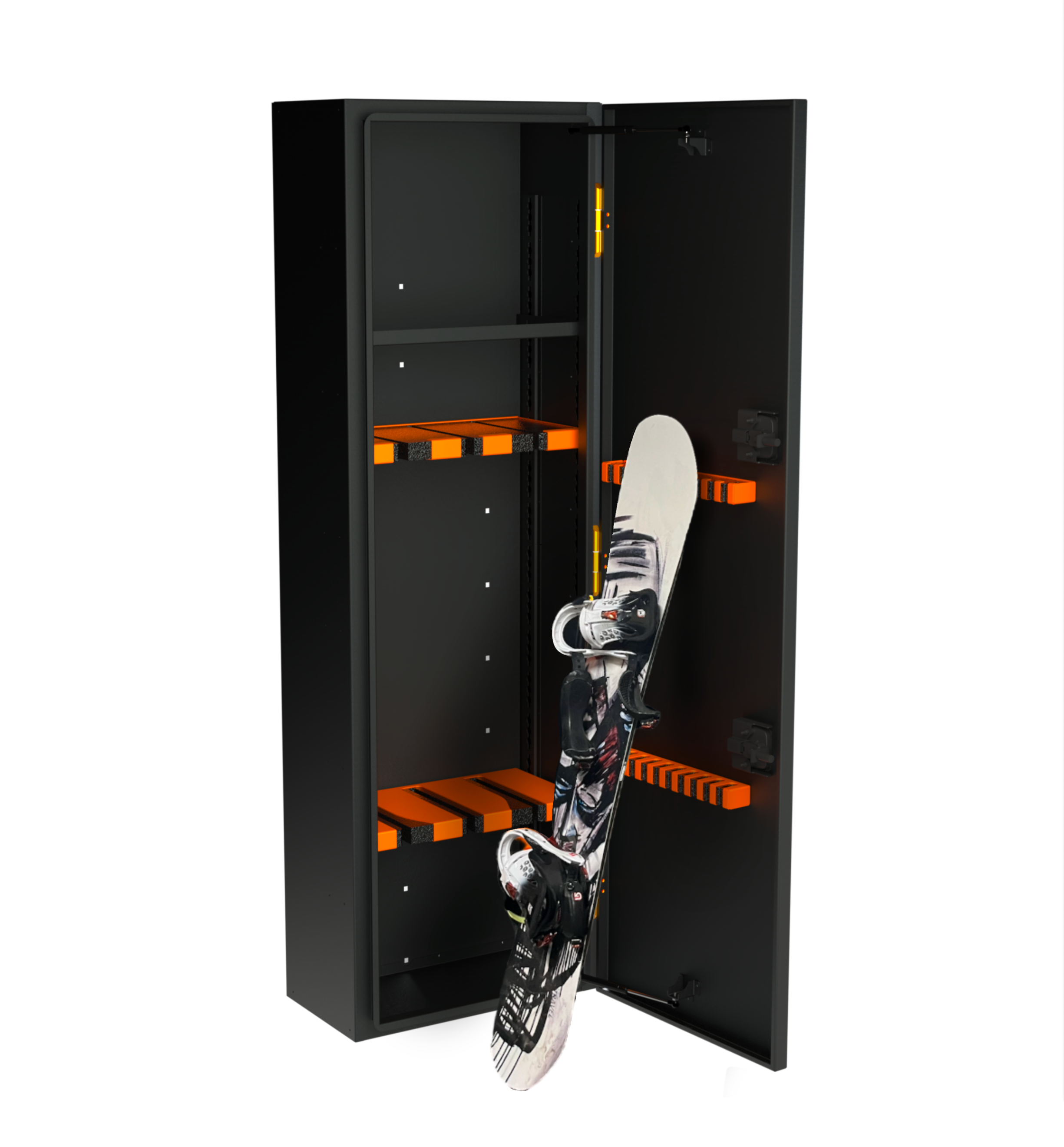 Alternate view of the Avatar Offroad Ski 6 Rear Door Ski and Snowboard Box, fitted to an overland van build