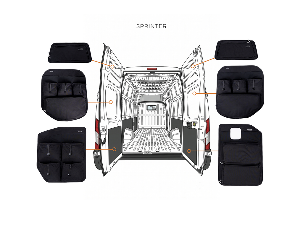 Mercedes Sprinter Rear Door Storage Panels Bundle (Upper, Middle & Lower)
