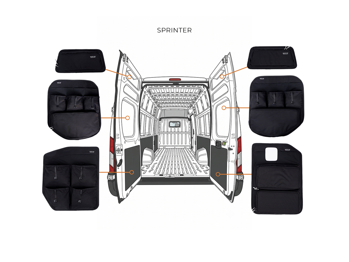 Mercedes Sprinter Rear Door Storage Panels Bundle (Upper, Middle & Lower)