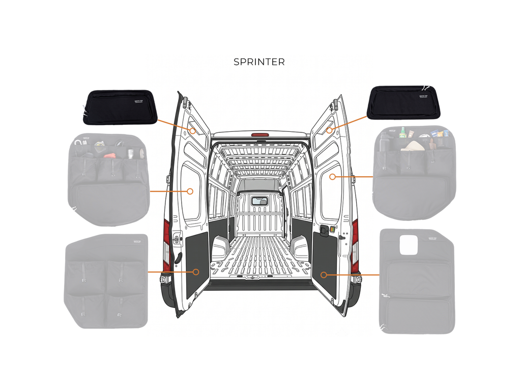 Mercedes Sprinter Upper Rear Door Storage Panels (Pair)