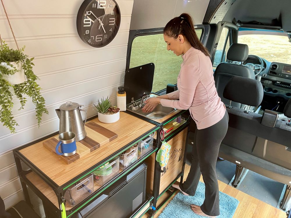 Studio view of the TNTvans Sprinter 170 Campervan Conversion Kit, part of a DIY camper van conversion interior