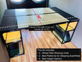 TNTvans 48 inch van bed and shelving kit built into a camper van with birch plywood and black tube