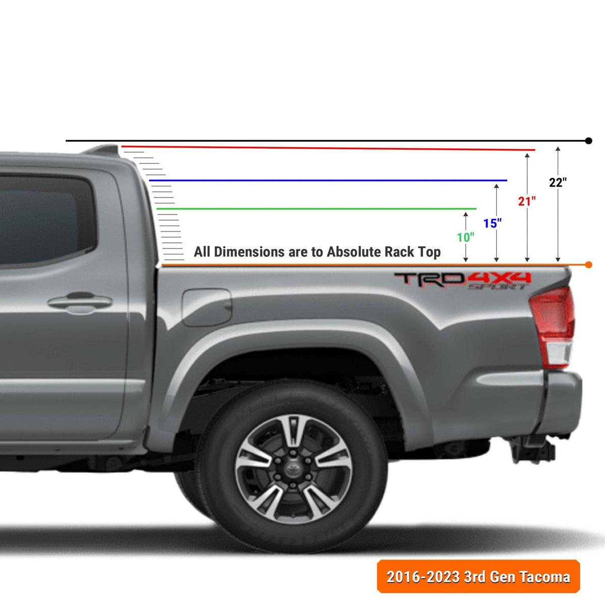 Toyota Tacoma Bed Rack for Retrax XR Covers | XTR3 Tonneau-Compatible